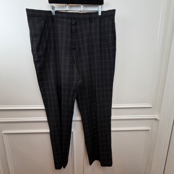 Banana Republic Other - Banana Republic Mens 42x34 Standard Fit 100% Wool Plaid Dress Pants Black Grey